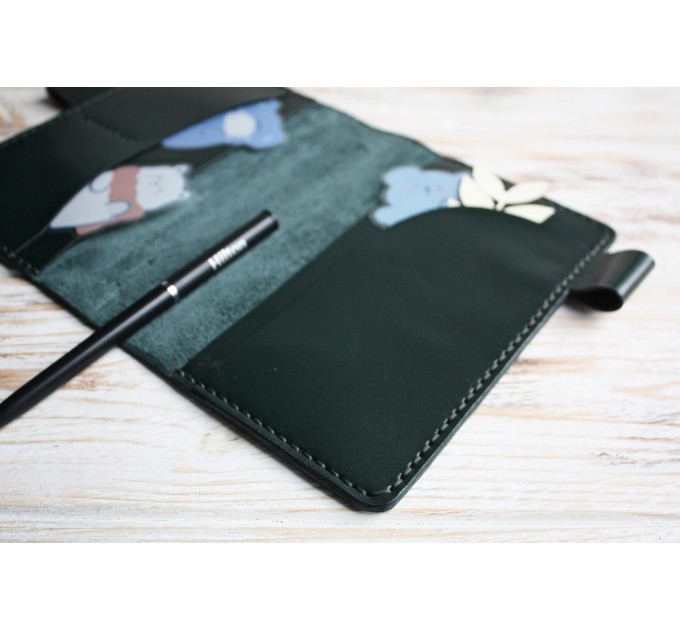Dark green leather a6 Hobonichi Techo cover