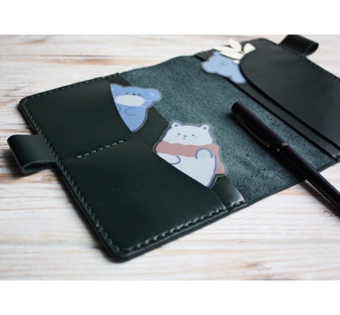 Dark green leather a6 Hobonichi Techo cover