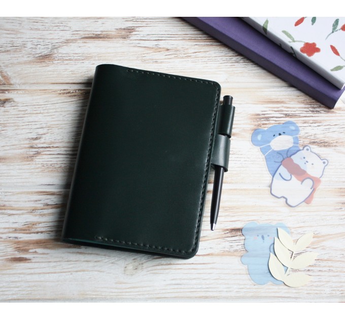 Dark green leather a6 Hobonichi Techo cover