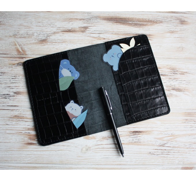 Black croco print Hobonichi planner cover A6