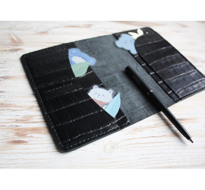 Black croco print Hobonichi planner cover A6