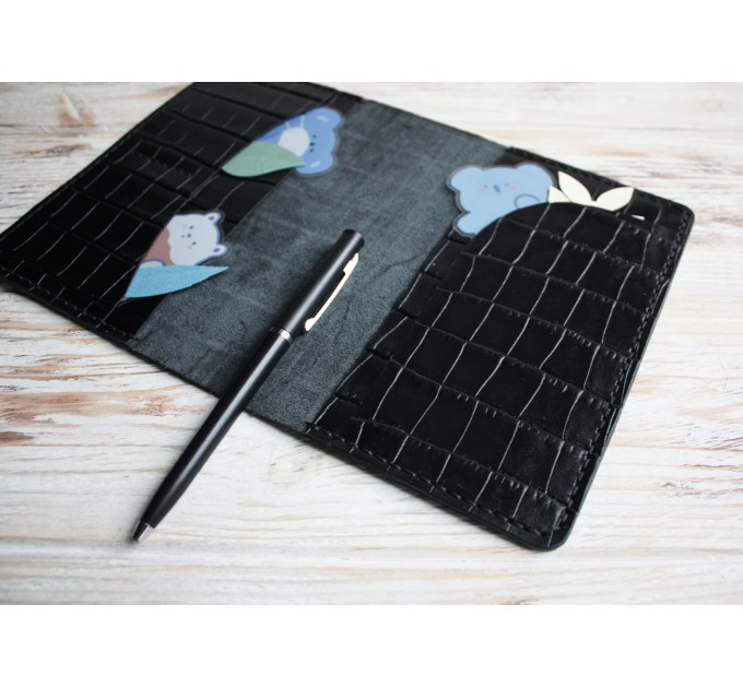 Black croco print Hobonichi planner cover A6
