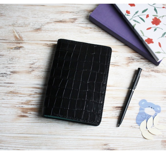 Black croco print Hobonichi planner cover A6