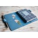 Blue leather Hobonichi techo cover A6