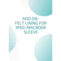 Add on felt lining for iPad sleeve Macbook case or Microsoft Surface or Samsung Tablet