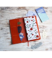 Orange leather hobonichi week cover
