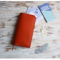 Orange leather Kokuyo Jibun techo cover