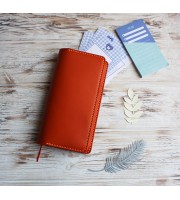 Orange leather Kokuyo Jibun techo cover