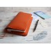 Orange leather Kokuyo Jibun techo cover