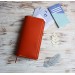 Orange leather Kokuyo Jibun techo cover