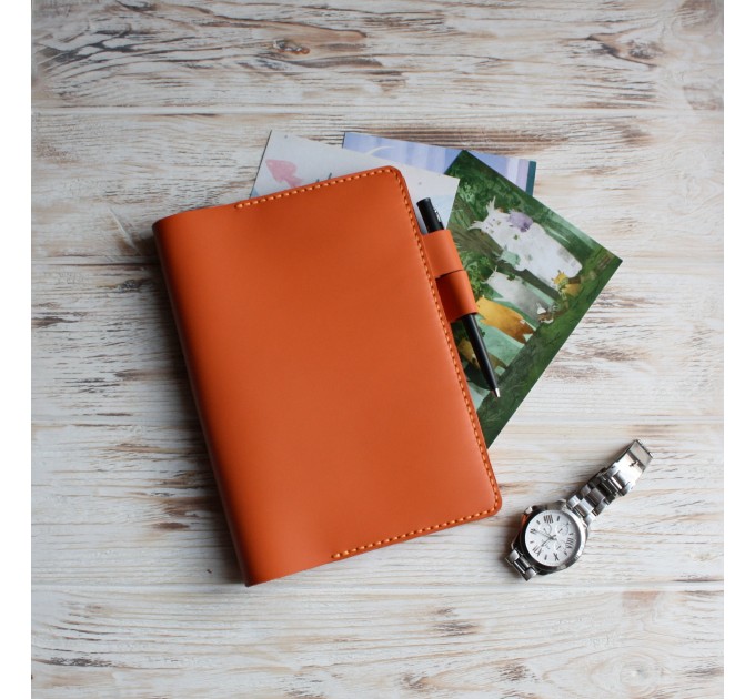 Orange leather Stalogy cover