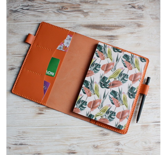 Orange leather Stalogy cover
