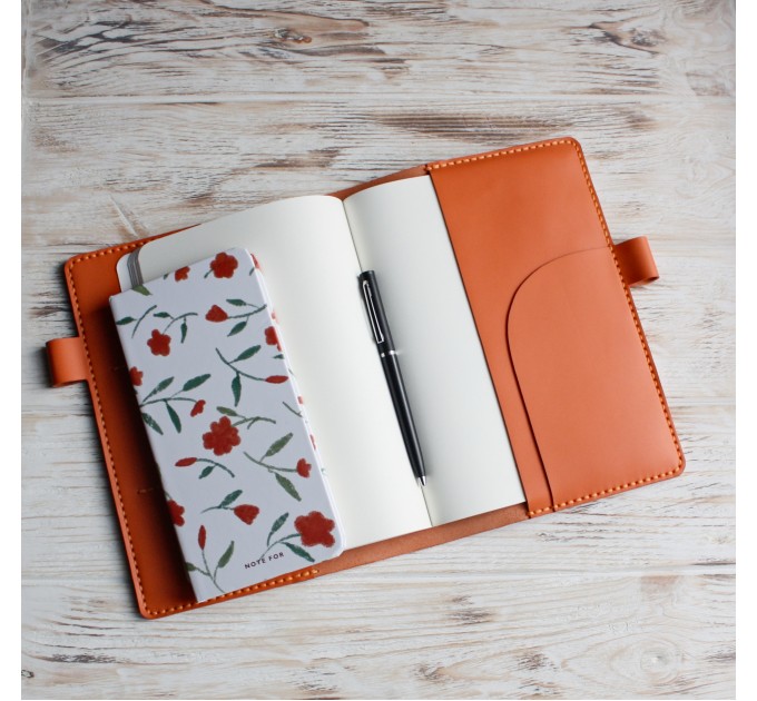 Orange leather Stalogy cover