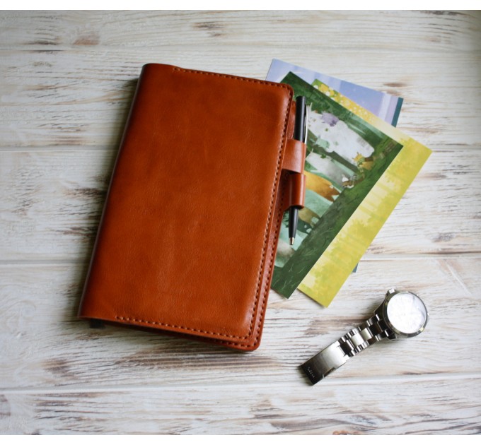 Brown large moleskine leather cover
